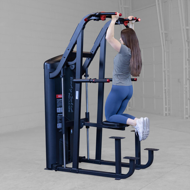 Body-Solid (S2ACDX) Series II Chin Dip Assist - Close Grip Pull-Up Rear Angled View