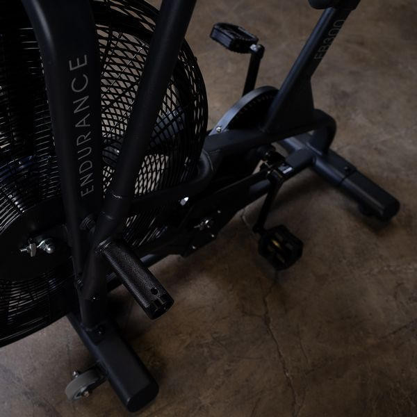 Body-Solid (FB300B) Endurance Fan Bike - Foot Rest Pegs and Pedals Close View