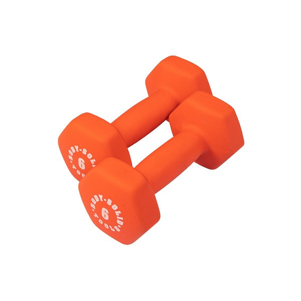 Body-Solid 6 lb Dark Orange Coated Hand Weights