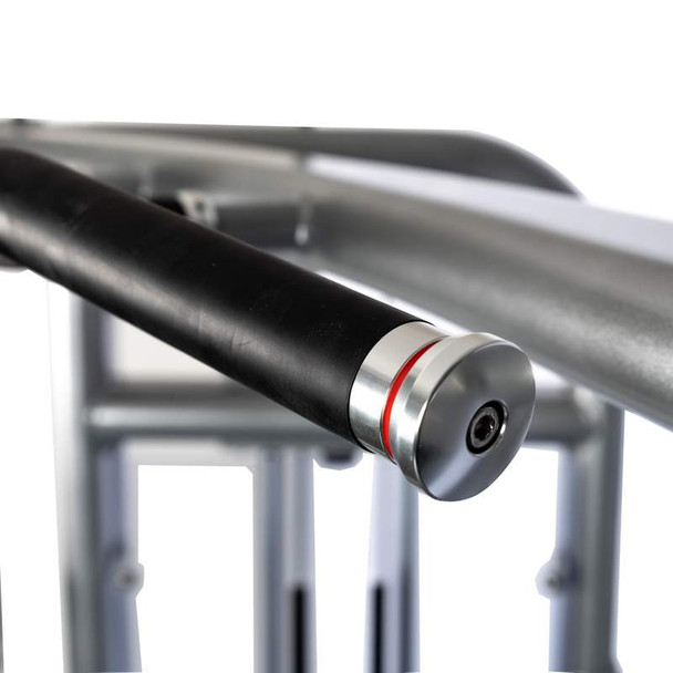 York Dual Cable Trainer Showing Multi-Grip Pull-Up Handles