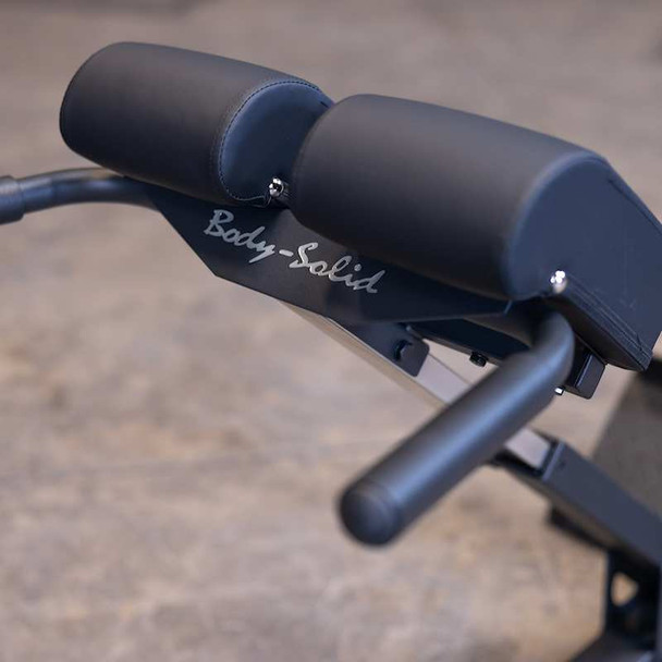 Body-Solid Back Extension Trainer Showing Split Pad Design