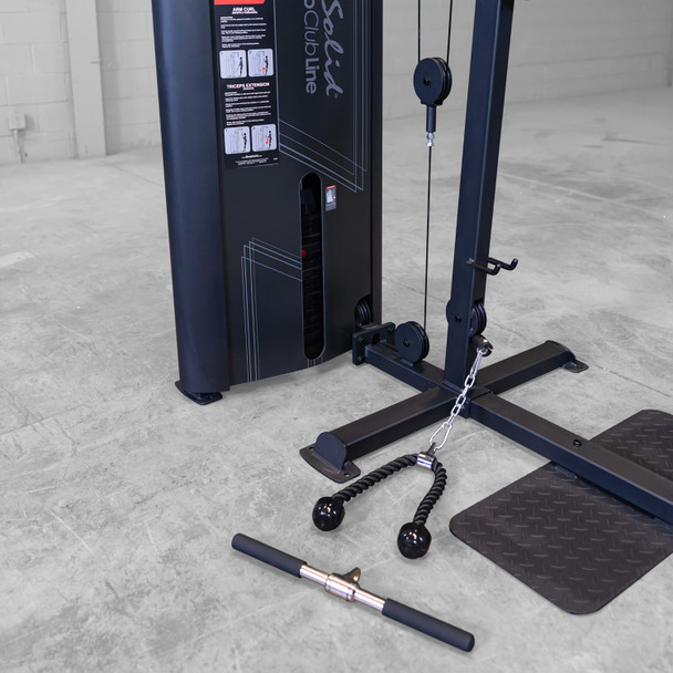 Body-Solid (S2BTPX) Bicep/Tricep Machine - Bottom Unit Close View w/ Attachments