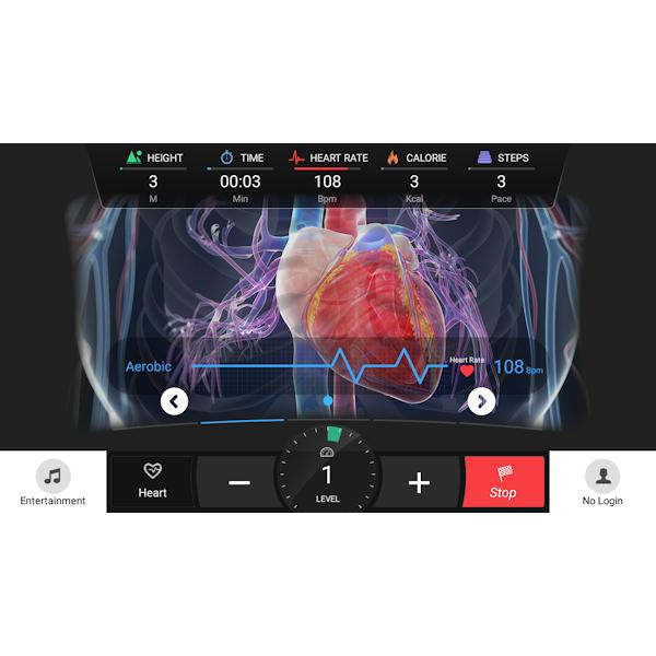 Muscle-D Commercial Climber Touch Screen Display (Heart Rate Mode in Motion)