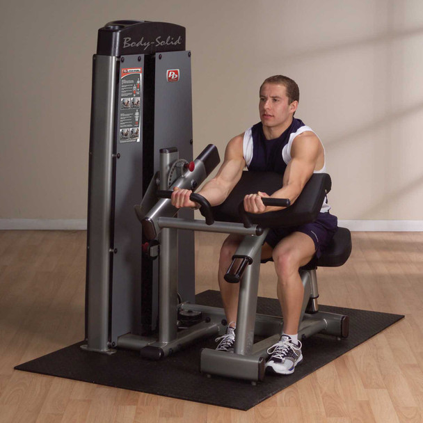 Body-Solid (DBTC-SF) Bicep/Tricep Machine - Biceps Curling Exercise Angled View