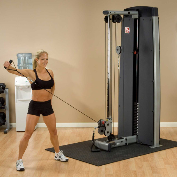 Body-Solid (DPCC-SF) Cable Column Machine - Shoulder Raise Exercise
