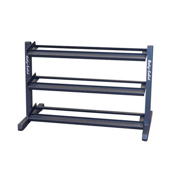 Body-Solid Tiered Free Weight Stand with Offset Storage Trays