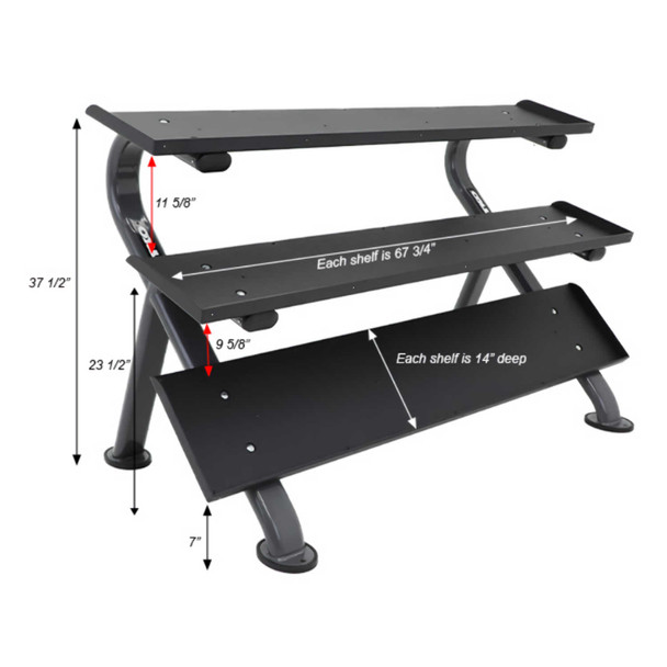 TKO 890HDR-B Dumbbell Rack Dimensions