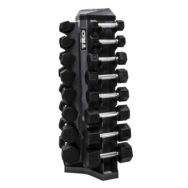 TKO Light Hex Weight Package on Compact Upright Organizer