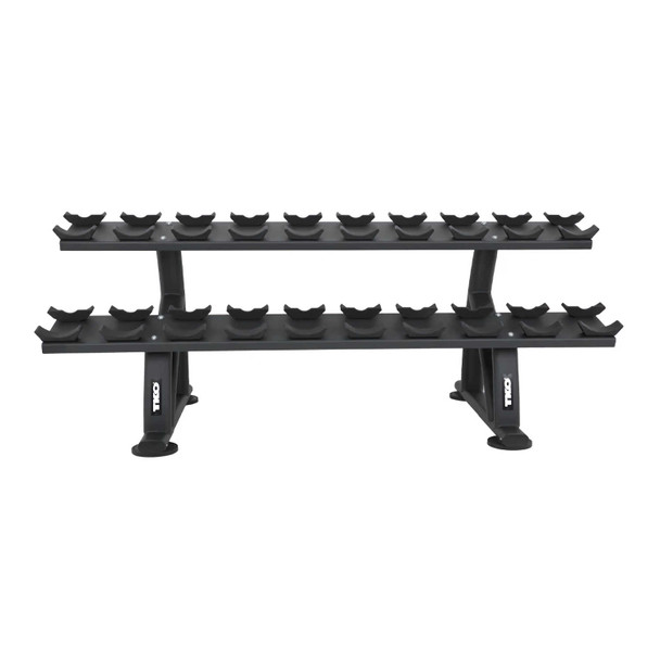 TKO (7051B-BK) 2-Tier Saddle Dumbbell Rack - Front View