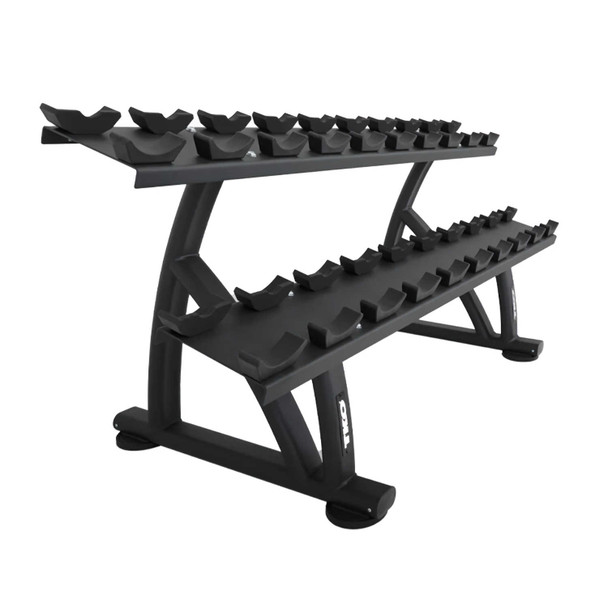 TKO (7051B-BK) 2-Tier Saddle Dumbbell Rack - Side View