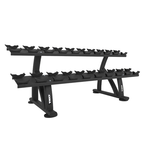 TKO (7051B-BK) 2-Tier Saddle Dumbbell Rack