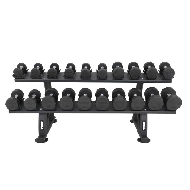 TKO (7051B-BK) 2-Tier Saddle Dumbbell Rack w/ Optional Weights