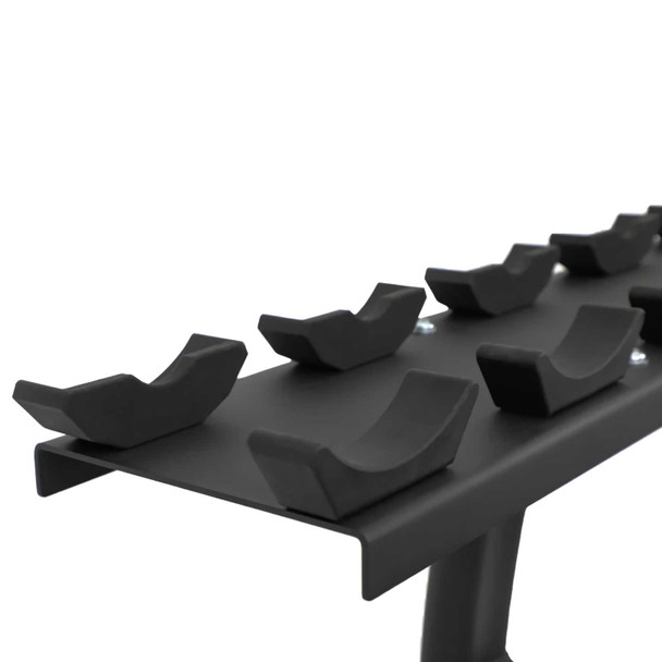 TKO (7051B-BK) 2-Tier Saddle Dumbbell Rack - Cradles Close View