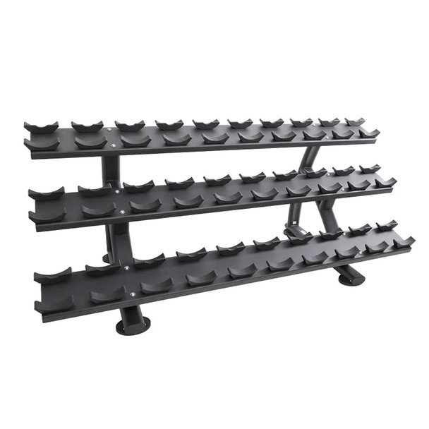 TKO (7052B-BK) 3-Tier Saddle Dumbbell Rack