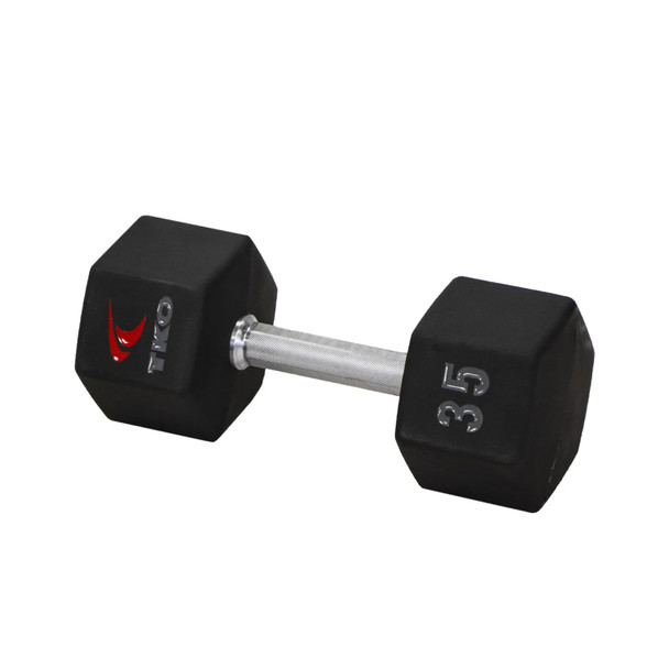 TKO Tri-Grip Urethane Hex Dumbbell - 35 lb