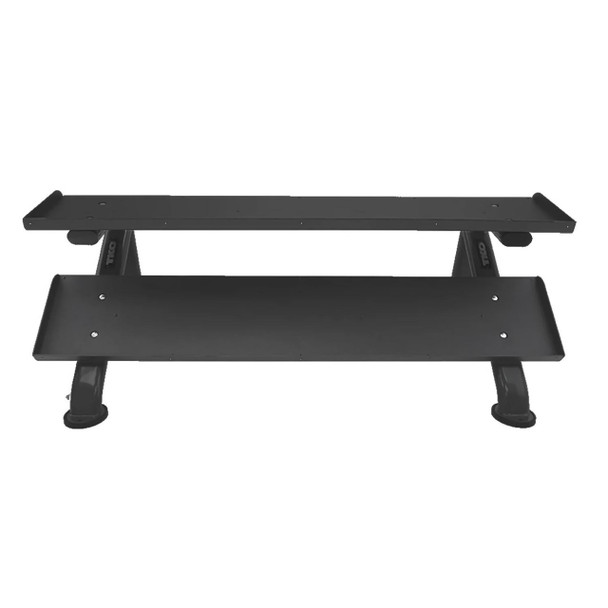 TKO (889HDR-BK) 2-Tier Shelf Dumbbell Rack Front View