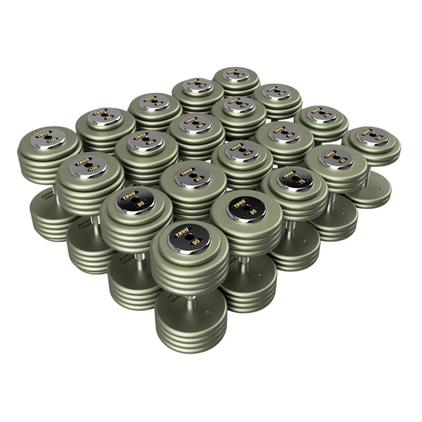Troy 55-100 lb Gray Pro-Style Dumbbell Set w/ Chrome End Caps