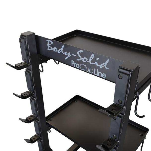 Body-Solid (SAR100) Gym Accessory Rack - Storage Trays Close View