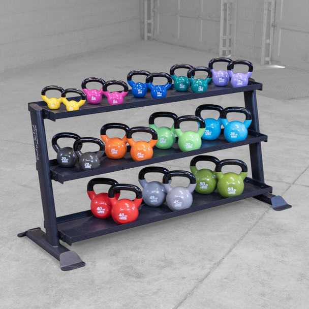 Body-Solid (SRK200) 3-Tier Kettlebell Rack w/ Optional Vinyl Kettlebells