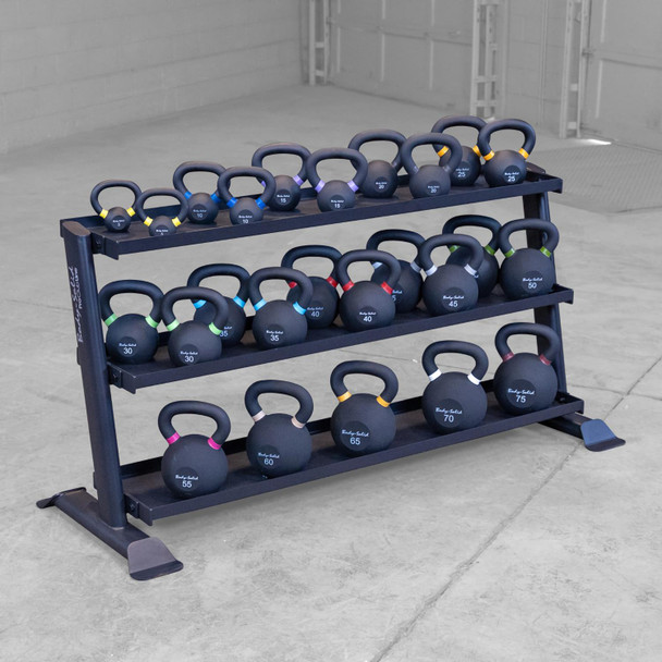 Body-Solid (SRK200) 3-Tier Kettlebell Rack w/ Optional Cast Iron Kettlebells