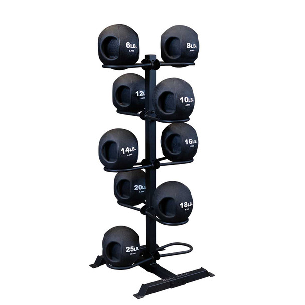 Body-Solid 6-25 lb Dual-Grip Med Balls & Rack