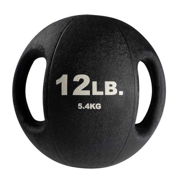 Body-Solid 6-25 lb Dual-Grip Med Balls & Rack - 12 lb Ball