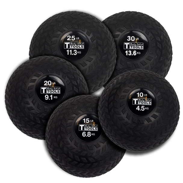 Body-Solid 10-30 lb Tire Tread Slam Balls & Rack - Slam Balls Only