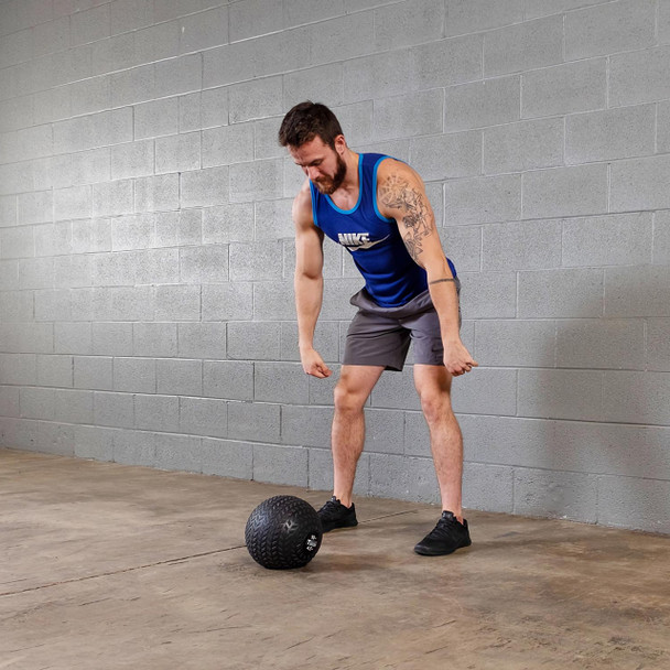 Body-Solid 10-30 lb Tire Tread Slam Balls & Rack - Slam Ball Workout