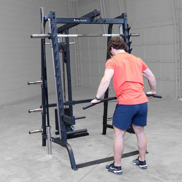 Body-Solid Series 7 Smith Machine Gym Package - High Pulldown Exercise