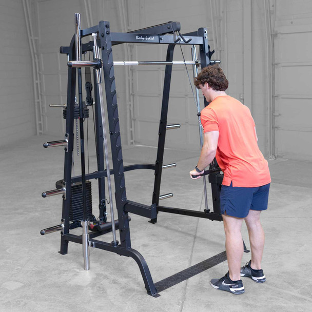 Body-Solid Series 7 Smith Machine Gym Package - Tricep Press Exercise