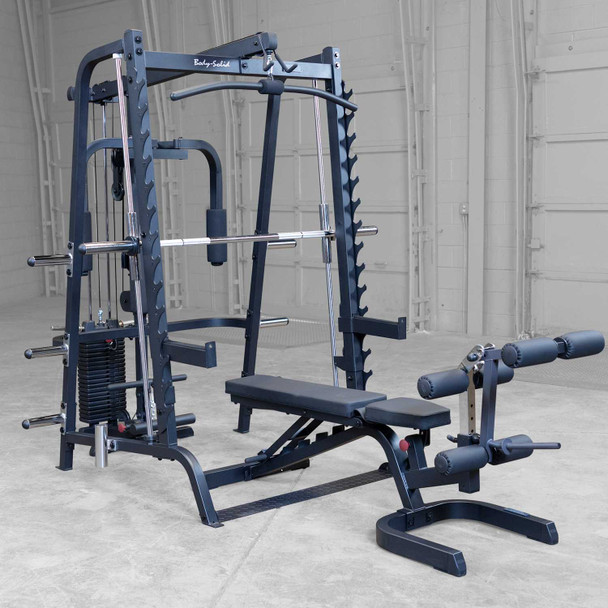 Body-Solid Multi-Station Strength System with Leg Developer Attachment