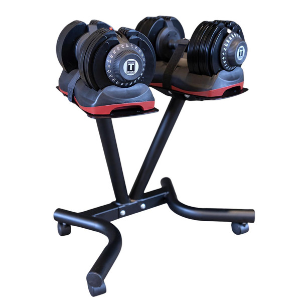 Body-Solid Adjustable Dumbbells w/ Stand (SDBX132ST) for Home Workout Rooms