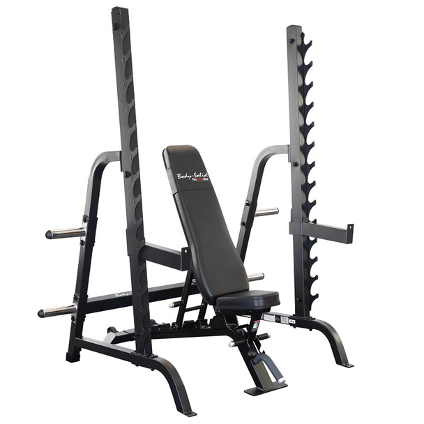Body-Solid (SDIB370) Weight Bench & Rack - Bench in High Incline Position