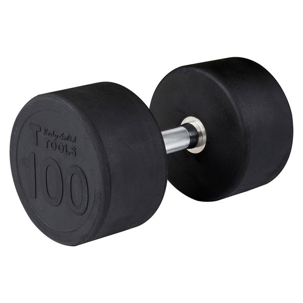 Body-Solid 100 lb Rubber-Coated Free Weight with Chrome Knurled Handle