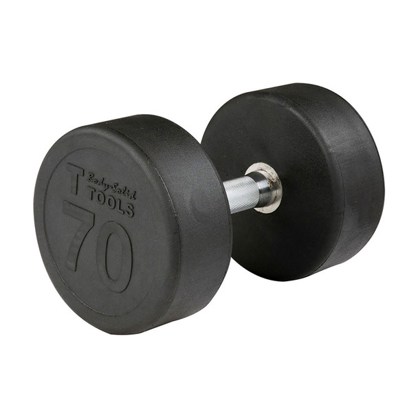 Body-Solid 70 lb Rubber-Encased Round Dumbbell