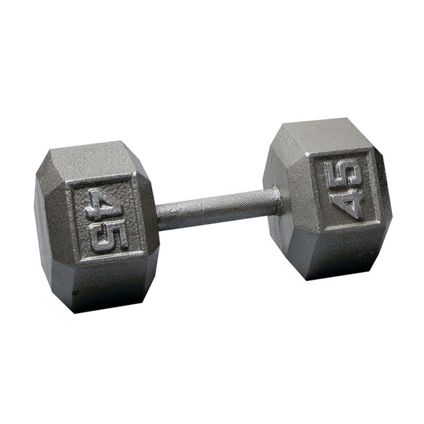 Body-Solid 45 lb Classic Hex Strength Weight with Silver Weight Marking