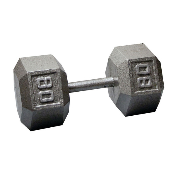 Body-Solid 80 lb Cast Iron Hex Dumbbell