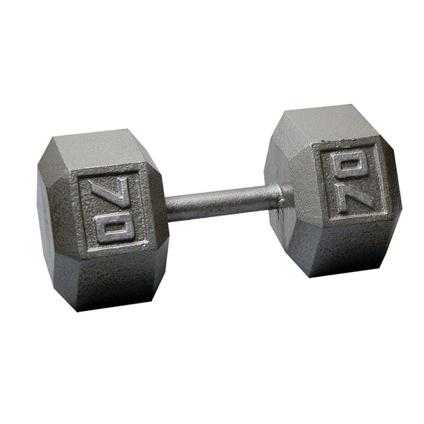 Body-Solid 70 lb Cast Iron Hex Dumbbell