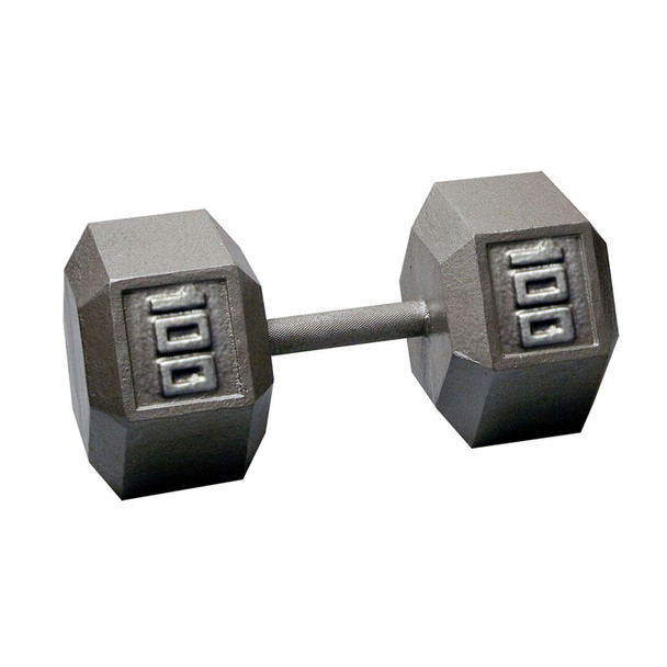 Body-Solid 100 lb Cast Iron Hex Dumbbell