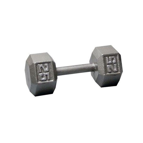 Body-Solid 25 lb Cast Iron Hex Dumbbell