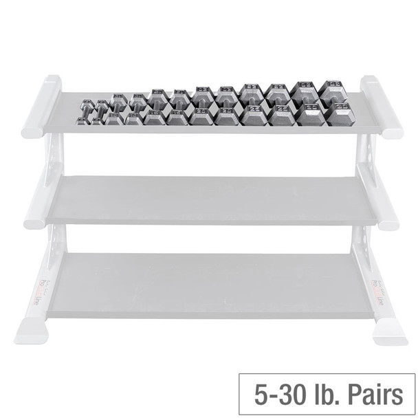 Body-Solid 5-30 lb Cast Iron Hex Weight Set for Light Strength Training