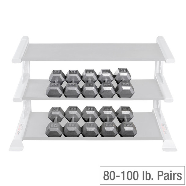 Body-Solid 80-100 lb Heavy Cast Iron Dumbbell Set