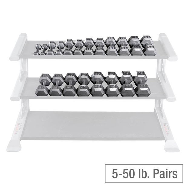 Body-Solid 5-50 lb Six-Sided Iron Dumbbell Set