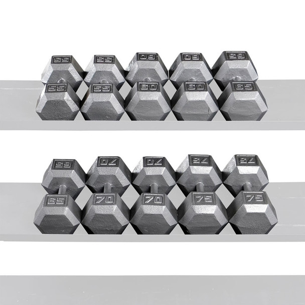 Body-Solid 55-75 lb Gray Hex Free Weight Set