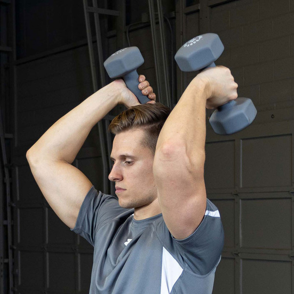 Body-Solid Neoprene Dumbbells - Overhead Triceps Exercise