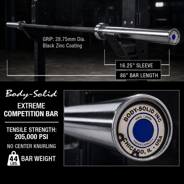 Body-Solid Extreme Olympic Bar Specifications - (OB86EXT)