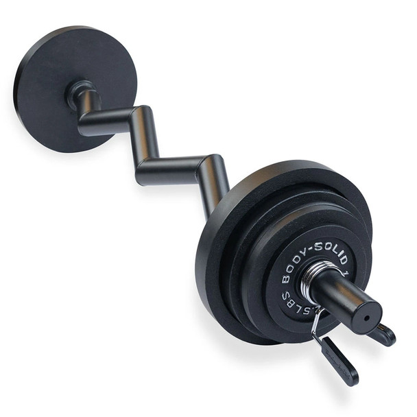 Body-Solid Fat Grip EZ Curl Bar with Optional Plates and Collars