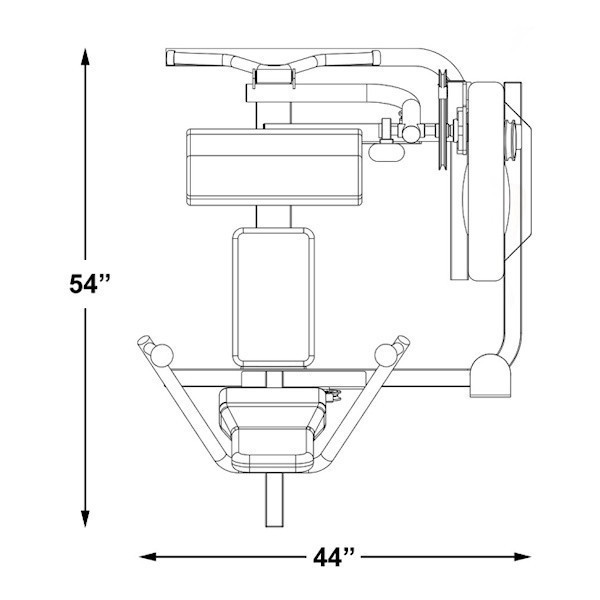 Inflight Fitness (CT-MBTS) Biceps/Triceps Machine - Footprint Dimensions