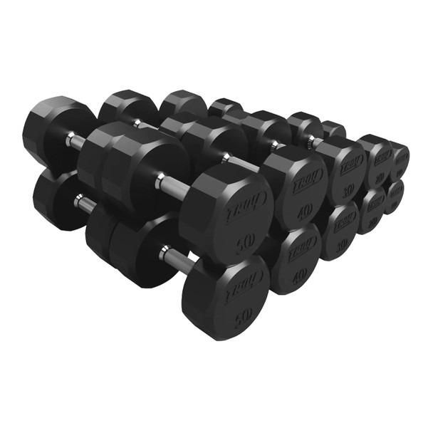 Troy 10-50 lb Rubber Dumbbell Set