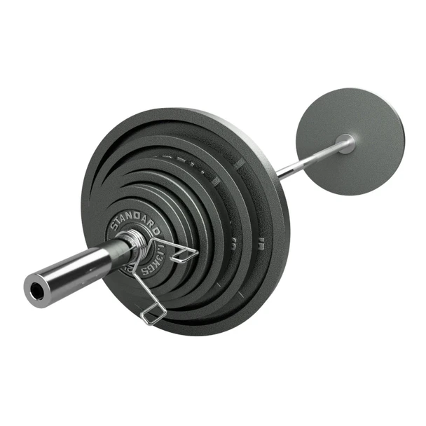 Troy USA Sports Gray Olympic Weight Set with Chrome Bar